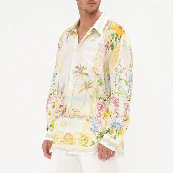 Camilla Delirium Days Mens Oversized Silk Shirt Medium b168E - Picture 9 of 10